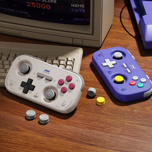 Good value retro card game controller Switch2 wake-up mini controller supports page turning streaming simulator Android IOS mobile phone PC car NS accessories DW12C retro gray-L1194 (Okura Straight Hair)