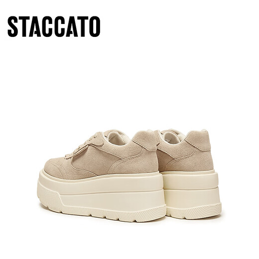 Scatto autumn new all-match white shoes thick-soled height-increasing sneakers platform shoes casual women C2152CM5 milk tea apricot 38