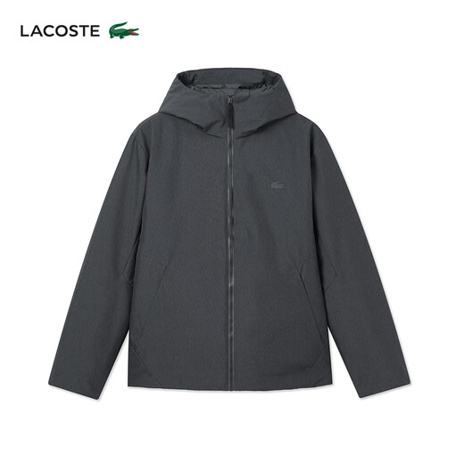 LACOSTE French Crocodile Men's 25 Autumn New Simple Thick Hooded Cotton Jacket | BH2552 050/Dark Gray S 46