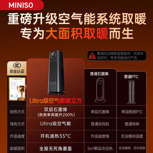 Miniso's best-selling products are selling over 1 million yuan on the entire network | Air heaters, energy-saving electric heaters, electric heaters, graphene baseboards, household large-area, whole-house rapid heating air blowers, small towers, flagship models, selling over 1 million yuan + on the entire network, delivered to your door today/tomorrow | Suitable for gifts and personal use