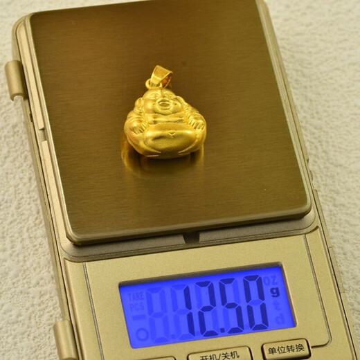 Half grain of 18K gold peace Buddha necklace, non-fading jewelry, versatile female delicate necklace, solid counter gift