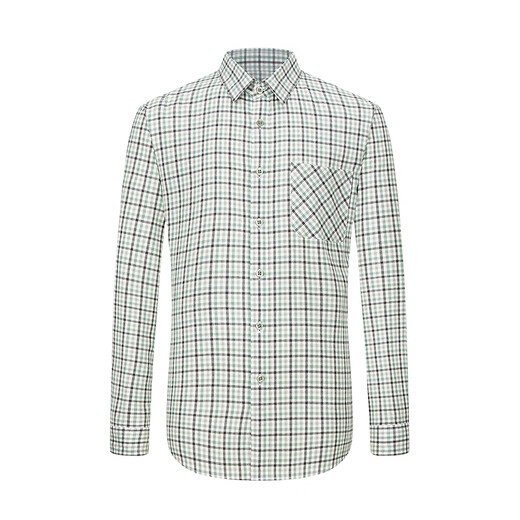 Youngor shirt junior autumn and winter cotton plaid long-sleeved shirt soft and skin-friendly green KLRM115675QFA 140 140/72