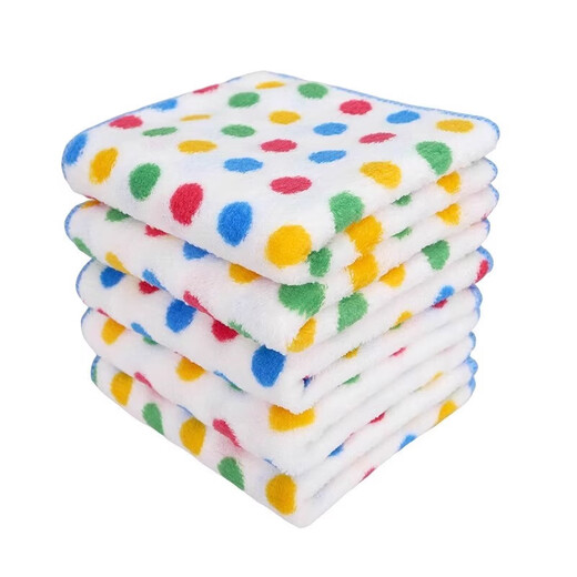 Polka-dot coral velvet rag, kitchen dishwashing cloth, home use, not easy to stain oil, absorb water, not shed lint, 10-pack, absorb water, not stick to oil
