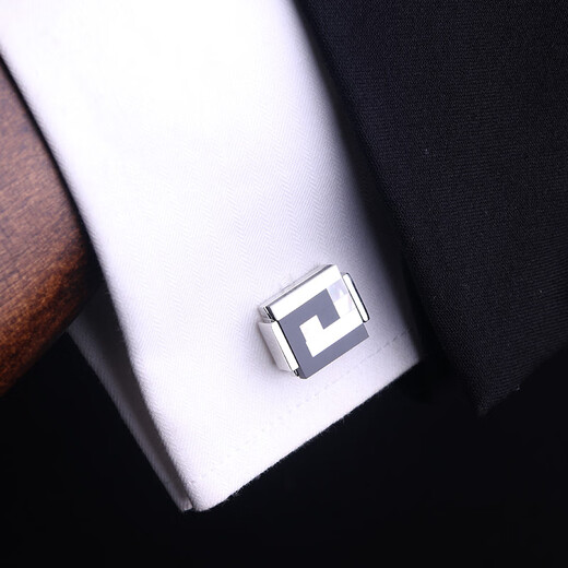 Lieshang deep sea shell cufflinks, gemstone cufflinks, men's French cufflinks, shirt suits, formal cuff buttons, military green