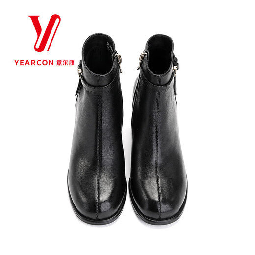 Yierkan Women's Shoes Fashion Boots 2025 New Autumn and Winter Ankle Boots Thick Heels High Heels Commuting Soft Surface Short Boots Elegant and Fashionable Women's Single Boots 23 Brown 40