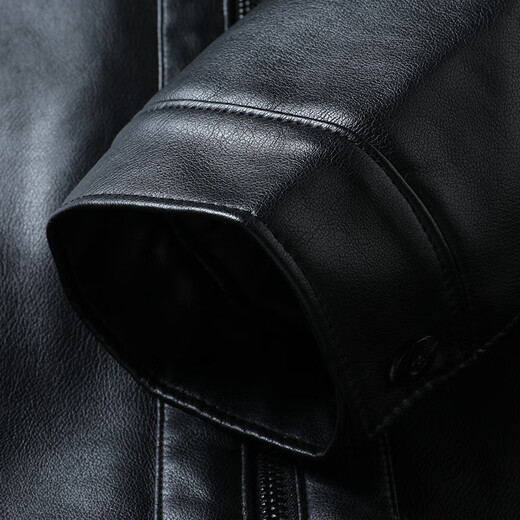 Dibinze large size winter men's velvet thickened lapel leather jacket for middle-aged and elderly people to prevent cold and warm leather jacket, brown XL