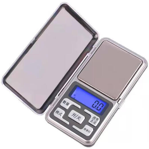 Jewelry scale, high-precision 0.01g electronic scale, jewelry scale, mobile phone scale, portable electronic scale, food scale, kitchen scale, jade gold jewelry, small platform scale, mini scale 101, range 500g/accuracy 0.01g - battery model