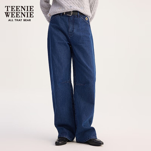 
Teenie Weenie Bear Women's Jeans 2025 Autumn New Simple Comfortable Slack Banana Pants Denim S