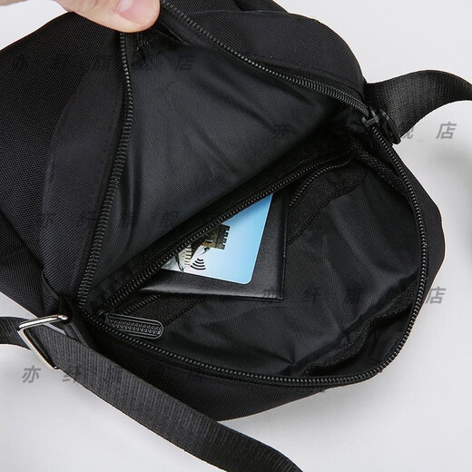 Qumuye's new men's crossbody bag waterproof Oxford cloth shoulder bag multi-compartment vertical mobile phone bag casual lightweight small backpack gray