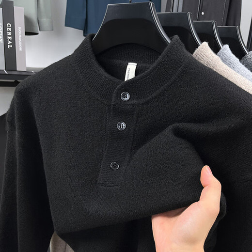 TOME BORNEK high-end tome Henry collar sweater men's autumn and winter new half-cardigan sweater men's top American style M9839 camel M