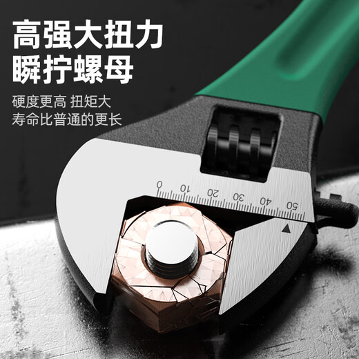 Shengda dipped plastic adjustable wrench 6-inch multi-functional live mouth wrench tool set complete range of adjustable wrench live mouth small plate