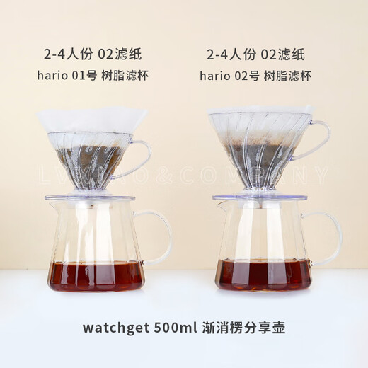 Lu Xiao and his friends Hario Japan imported filter paper v60 coffee hand-pour cone 0102 Hario filter paper puree bleached hanging ears 01 1-2 people, bleached, boxed 40 sheets 40 sheets