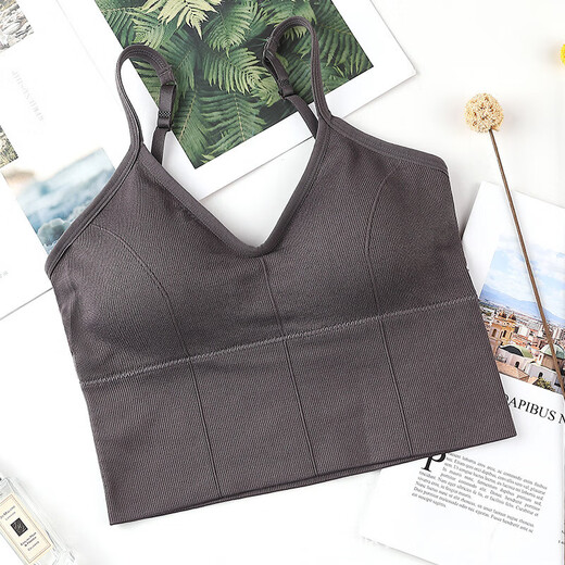 Kaka's same large U beautiful back wrap bra, tube top, small shoulder straps, vest style sports bra, four seasons, white, one size fits all