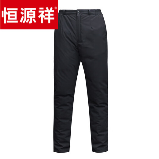 Hengyuanxiang middle-aged and elderly down pants women's outer wear high waist deep crotch loose large size winter thickened warm white duck down straight cotton pants black women 2XL recommended 145-165 Jin Jin equals 0.5 kg