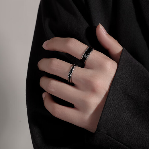 MZMZ platinum ring for men pt950 platinum fashion single ring ring trendy Valentine's Day birthday gift for boyfriend when/next day delivery - light luxury shadow trend ring for men