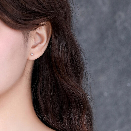 Lao Fengxiang pure silver earrings for women 2025 new sterling silver earrings to support ear piercings to prevent inflammation and sleep without removing ear sticks earrings earrings four-piece set of pure silver earrings - Lao Fengxiang brand gift box