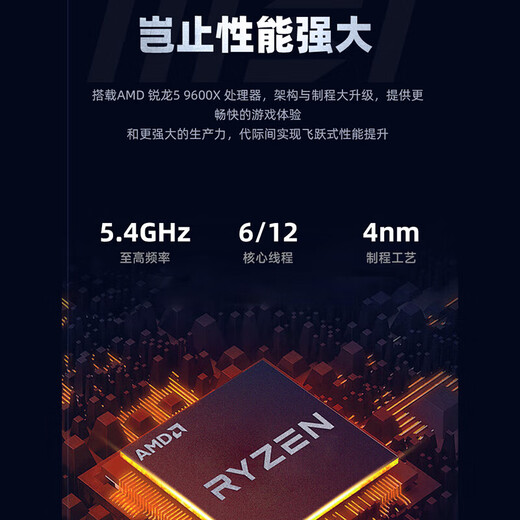 MSI Family Bucket Dark Knight AMD Ryzen R5 9600X/32G D5/1T E-sports game designer desktop computer host complete machine national subsidy