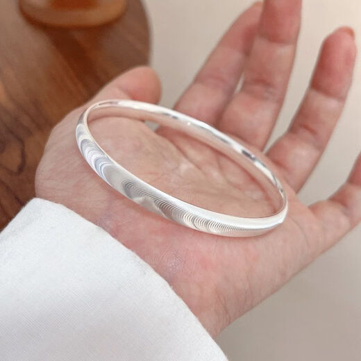 Pure silver 999 cat's eye bracelet for women, solid sterling silver bracelet with sparkling rings, gift for girlfriend during Chinese Valentine's Day, cat's eye 54 rings + certificate, peace and joy, with certificate + bow gift box packaging