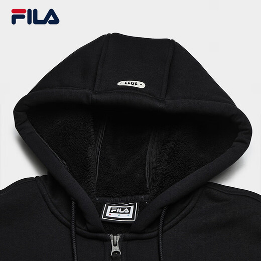 Официальная пара FILA вязаная куртка с капюшоном 2025 Зимние повседневное плюшевое плюшевое топ