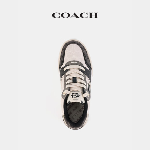 COACH New Men's Shoes Mixed Stitching Classic Logo SOHO Sports Shoes Flat Shoes Casual Shoes Gift Black/Chalk 40.5
