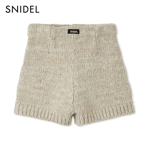 SNIDEL2025 new autumn and winter fashionable, simple and versatile high-waisted knitted shorts and casual pants SWNP254276 Ivory White One Size (F)