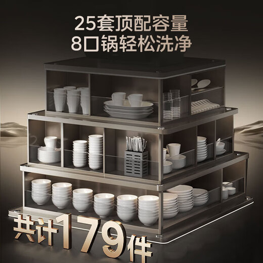 Midea Xiaoximei dishwasher 25 sets large-capacity built-in intelligent universal five-arm hurricane washing internal cycle drying seven-star sterilization GX1200Max exclusive version free door-to-door measurement