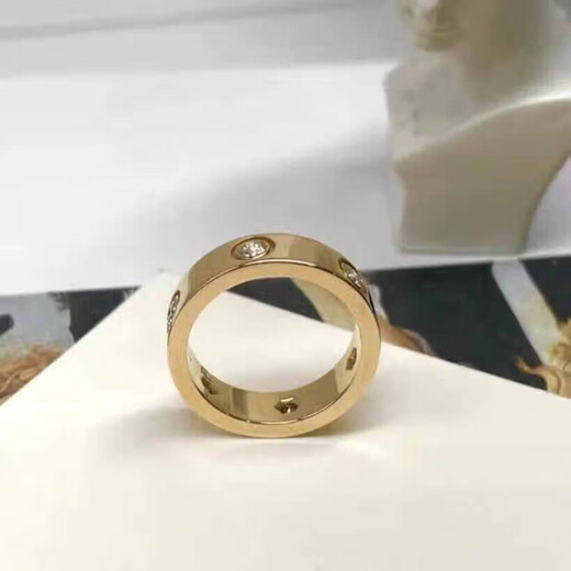 Maiyong's fashionable men's and women's 18k gold wide and narrow version six-diamond and eight-diamond diamond rings starry sky couple rings light luxury Lao Fengxiang's same narrow version k gold single diamond ring Lao Fengxiang's same style US size 7 and country code 14-15