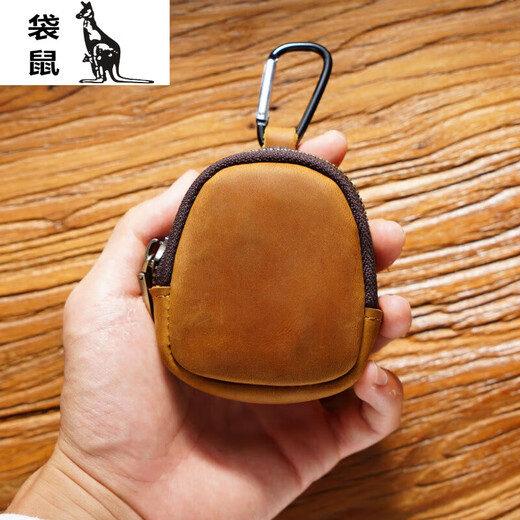 Canguro japonés bolso verde monedas de vaca cupón billetera pequeña billetera de la cremallera bolso bluetooth bolso llaver