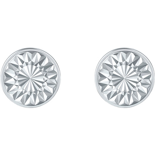 Saturday Fu PT950 platinum earrings female star round simple earrings birthday gift B0920928 about 1.93g one pair