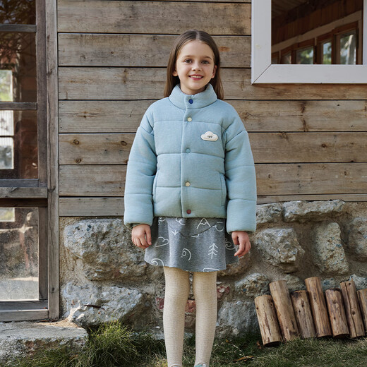 nest designsPR小云朵童装儿童夹棉外套男童女童时尚百搭秋冬 雾灰绿 100 （建议身高90-102cm）