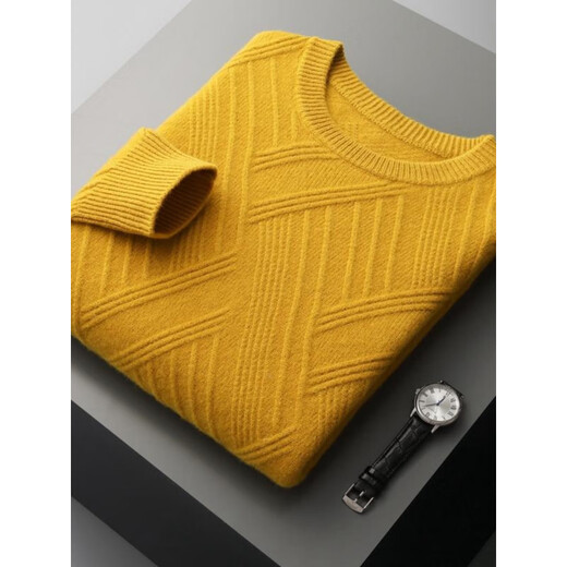 
New autumn and winter men's cardigan thickened loose sweater round neck casual base knit sweater cashmere sweater This cyan L 140-160Jin [Jin equals 0.5 kg]