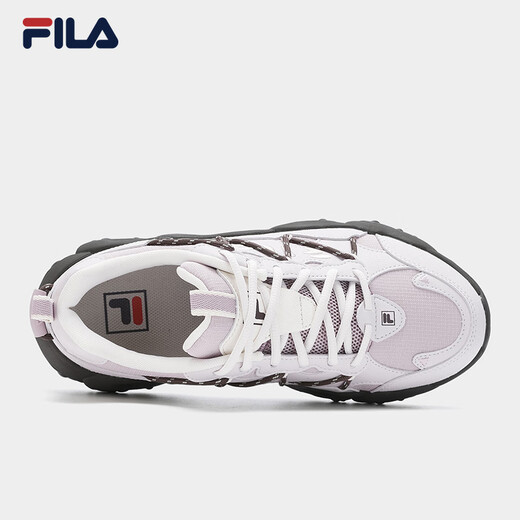 FILA official women's shoes Cat Claw 6 dad shoes sneakers 2025 autumn new shoes thick-soled casual shoes light gray purple/lavender-GA 37.5