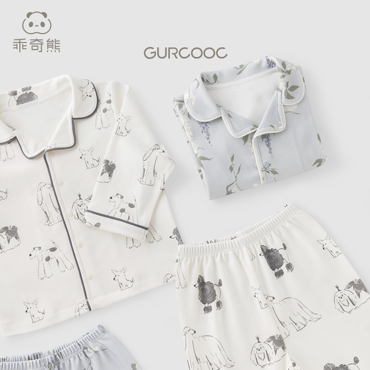 Guaiqi Bear velvet cotton spring and autumn parent-child wear home clothes pajamas for boys and girls baby long-sleeved trousers mother-daughter separate suit blue Yilianyoumeng (adult style) 160