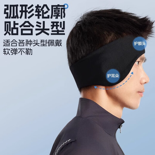 Li Ning (LI-NING) Warm headband, earmuffs, anti-cold and antifreeze ears for men, outdoor cycling, cycling and running, sweat-absorbent headband, forehead protector for women, winter, widened German velvet headband, warm forehead protector/skin-friendly and soft/fixing broken hair