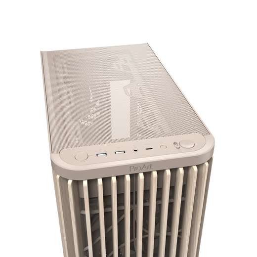 ASUS ProArt Creative Country PA401 Oatmeal White MESH Edition Chassis Wood Art Front Air Grille/Tool-Free Disassembly/Power Button Lock