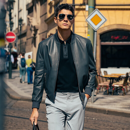 Mr. Cloth Fashion Zipper Lapel Long Sleeve POLO Shirt Men's 2025 Autumn New Business High-end Top BT16863 Piano Black S (165)