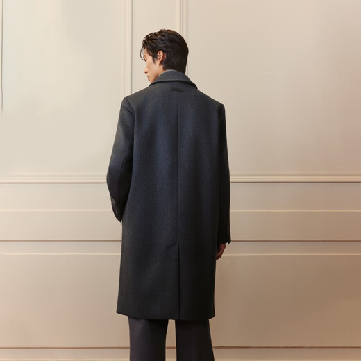 JACK&JONES 25th Autumn and Winter Woolen Coat Men's Loose Double-breasted Business Casual Long Wool Woolen Coat Men's G51 Gray Regular L (180)