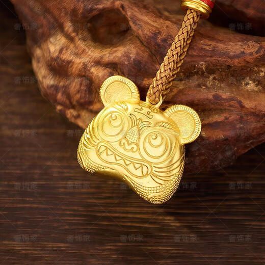 Lihu Old Phoenix 999 Sand Gold Tiger Necklace Zodiac Pendant Gold Pendant Accessories Cute Fashion Versatile Men