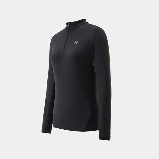 KOLON SPORT/Kolon outdoor casual clothing women's windproof, antibacterial and antistatic brushed half-zip long-sleeved T-shirt LKZT5WN082-BK black M 165/88A