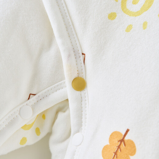 Tongtai Newborn Baby Clothes Jumpsuit Autumn and Winter Thickened Padded Newborn Baby Butterfly Clothes Yellow 52cm