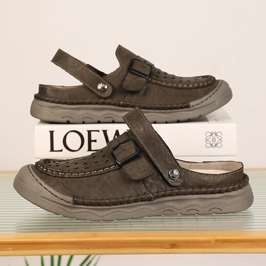Sandalen Herren trendy Outdoor Sports Kleidung Bag-Toe Casual Schuhe Pantoffeln 2025 Neue Sommer atmungsaktiven Männer Beachschuhen braun [Mikrofaserleder A673] 47