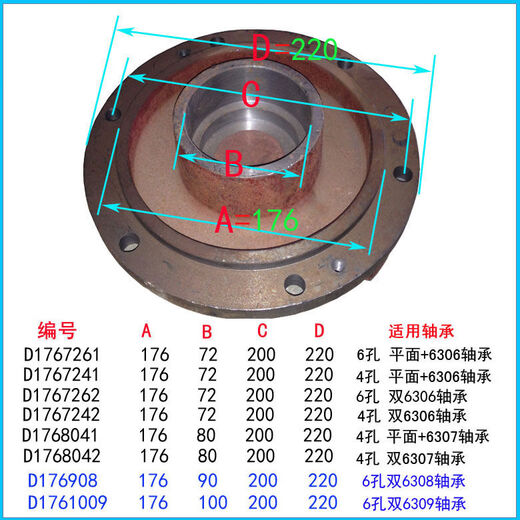 Shanghai People's QY submersible pump base lower cover middle disk upper cover oil cylinder cast iron deepening thick explosion-proof accessories D13547 foot with flat bearing hole