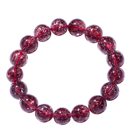 Dianzhao Natural Red Gold Strawberry Crystal Bracelet Super Seven Flower Crystal Women's Shining Diamond Blue Moonlight Tanzanite Tourmaline Strawberry Crystal Bracelet 9mm