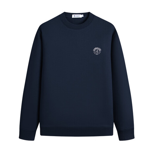 Navigare Italian dinghy cotton round neck sweatshirt men's spring and autumn casual pullover stretch T-shirt long-sleeved men navy blue L