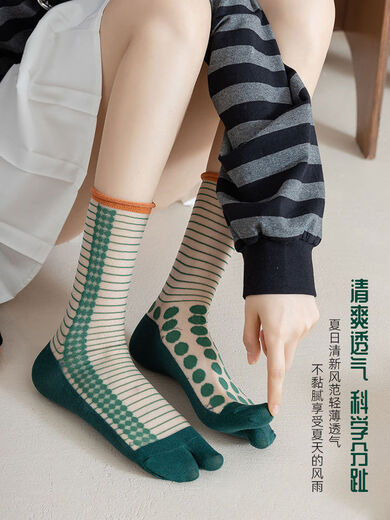 
Double-toed glass stockings for women in fashionable summer thin transparent crystal silk Ab split toe with asymmetrical Ab toe 13574 pairs, one size 36-41 collection and purchase priority delivery