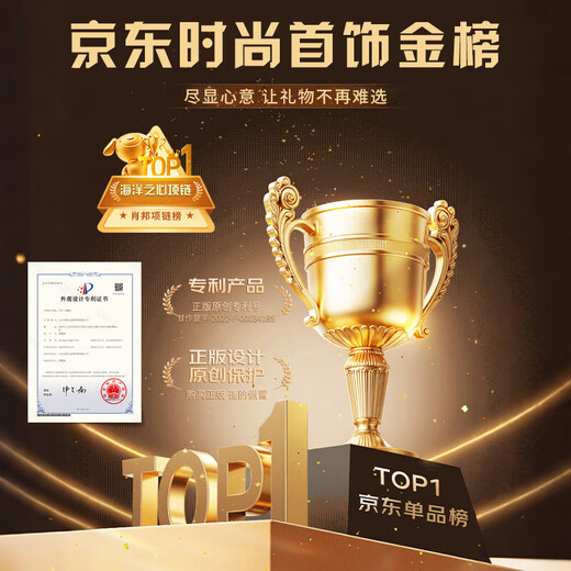 Young's Six Happiness Hong Kong Brand Light Luxury Valentine's Day Birthday Gift for Wife Natural Gem Heart of the Ocean Necklace Fashion 3 Carat Millennium Topaz Necklace - Upgraded Style