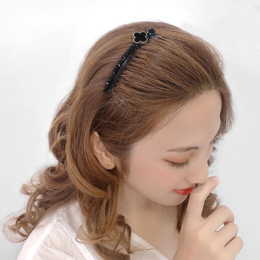 Tang Funi Internet celebrity bangs forehead broken hair hairpin organizer hairpin female head broken hair comb insert comb short hair management headdress medium black (2 pieces)