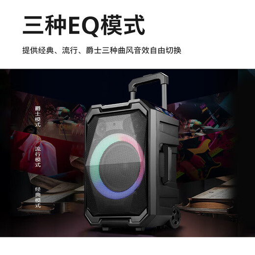 Philips (PHILIPS) SD617 8-inch square dance audio outdoor stage high-power mobile portable trolley speaker wireless Bluetooth high-volume karaoke amplification with dual microphones