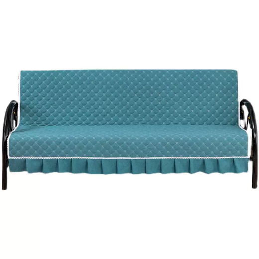 Yusenyi Sofa Cover Cover Fabric All Seasons Non-Slip Foldable Bed Cotton and Linen Sofa Cushion Universal Full Cover Simple Sapphire Blue Baby Velvet Fabric Armrest 50x85cm One Single Piece