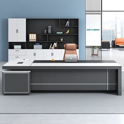 Boss table simple modern boss office desk and chair combination president executive desk manager office furniture desk 1.6 meters boss table with side cabinets